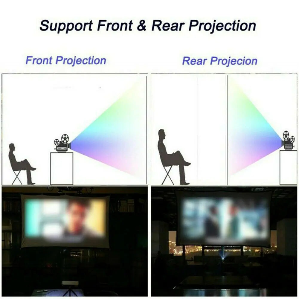GlowCast™ Portable Foldable Projector Screen 16:9 HD Outdoor Home Cinema Theater 3D Movie