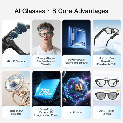 NOVA™ Smart Glasses — Record Life, Translate Instantly, Stay Present