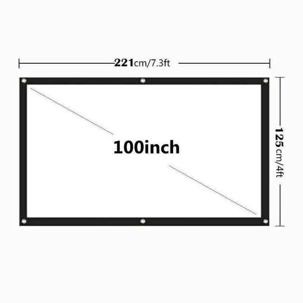 GlowCast™ Portable Foldable Projector Screen 16:9 HD Outdoor Home Cinema Theater 3D Movie