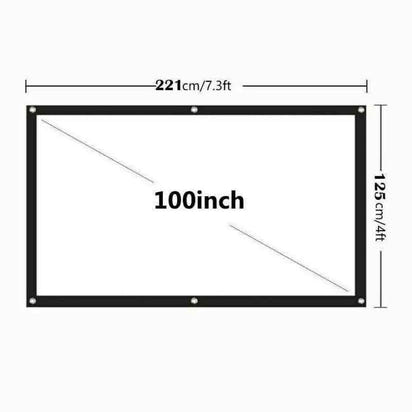 GlowCast™ Portable Foldable Projector Screen 16:9 HD Outdoor Home Cinema Theater 3D Movie