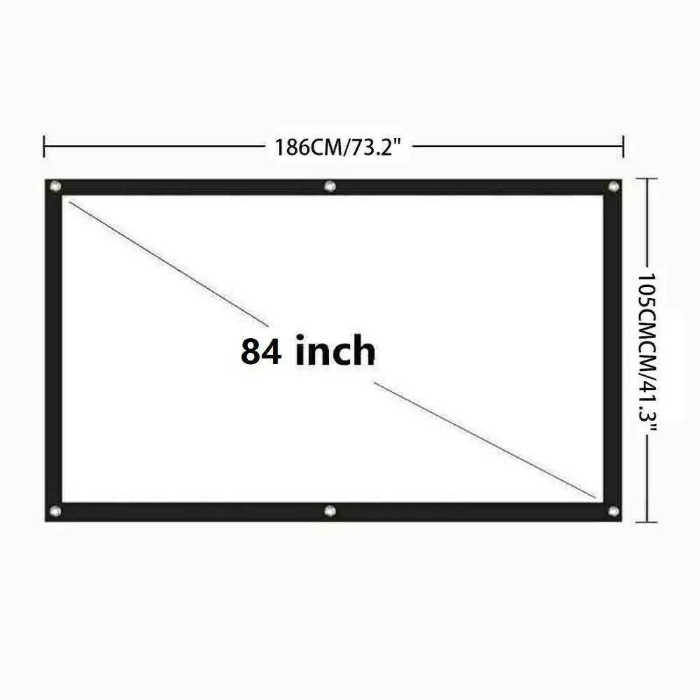 GlowCast™ Portable Foldable Projector Screen 16:9 HD Outdoor Home Cinema Theater 3D Movie