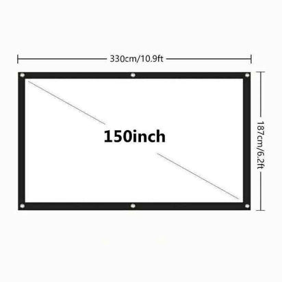 GlowCast™ Portable Foldable Projector Screen 16:9 HD Outdoor Home Cinema Theater 3D Movie