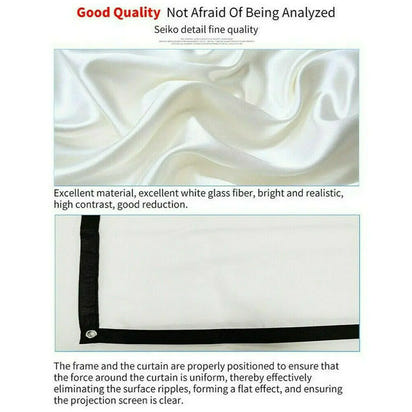 GlowCast™ Portable Foldable Projector Screen 16:9 HD Outdoor Home Cinema Theater 3D Movie