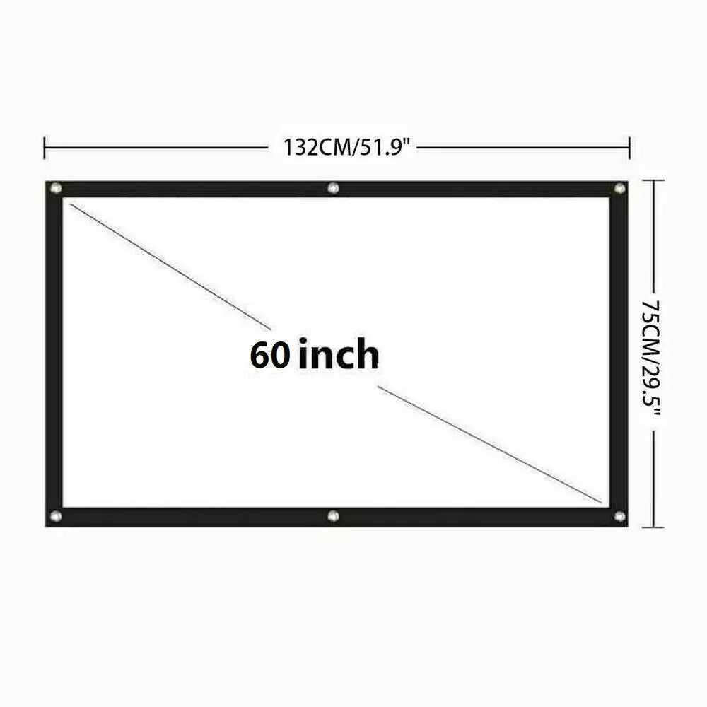 GlowCast™ Portable Foldable Projector Screen 16:9 HD Outdoor Home Cinema Theater 3D Movie