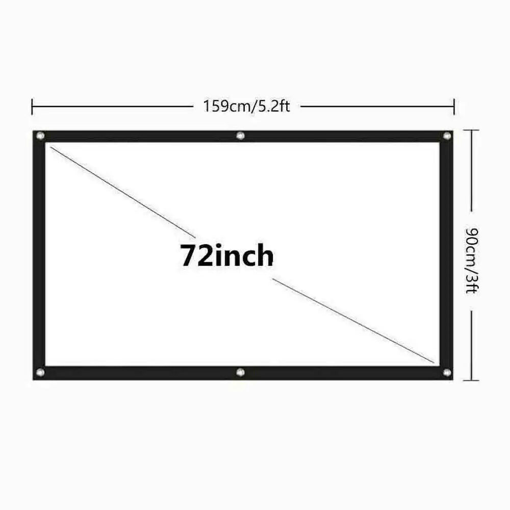 GlowCast™ Portable Foldable Projector Screen 16:9 HD Outdoor Home Cinema Theater 3D Movie